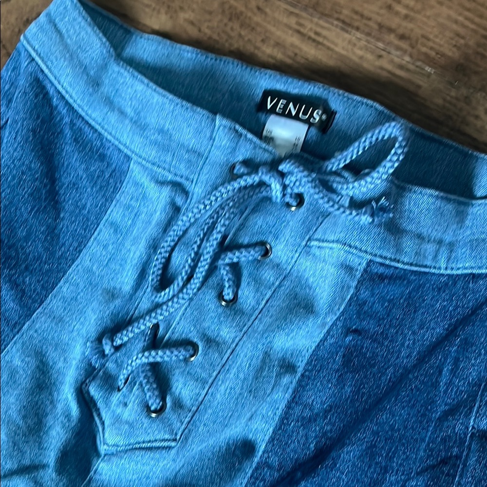 Venus Denim Patchwork Flare Jeans - image 2